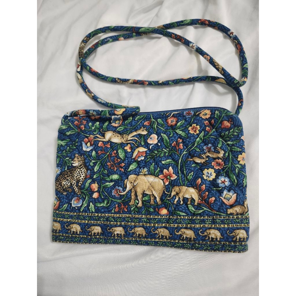 Vera Bradley Crossbody Bag Blue Green Animal Print - Picture 3 of 4